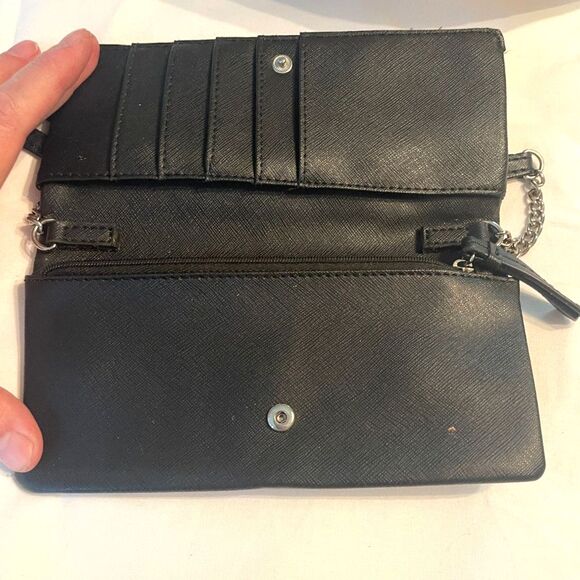 Vintage Nine West Black Wallet on a String Crossbody Bag Handbag Purse 7.5" - Picture 7 of 10